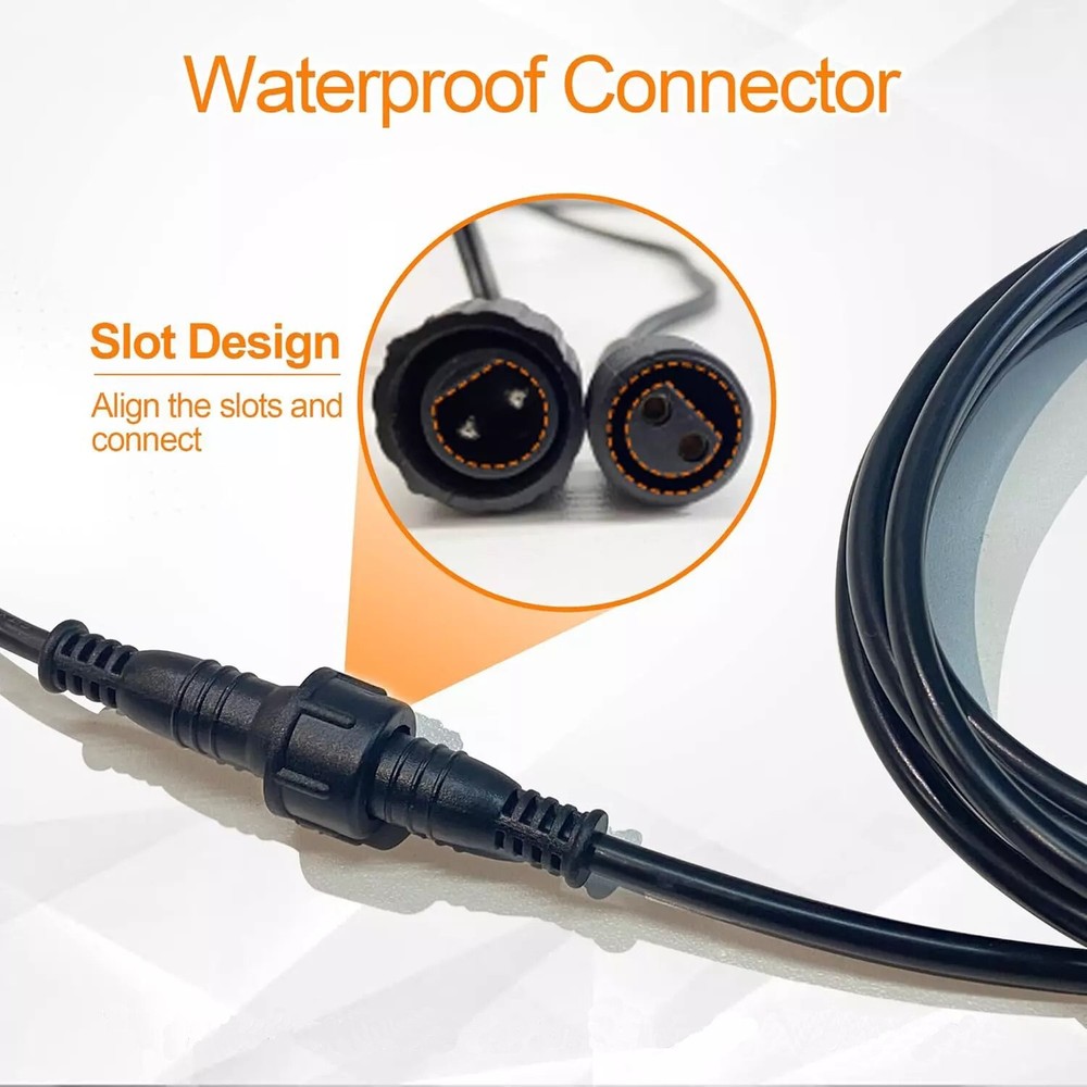 6ft Waterproof Extension Cable For Solar Outdoor String Lights/Solar Strip Light