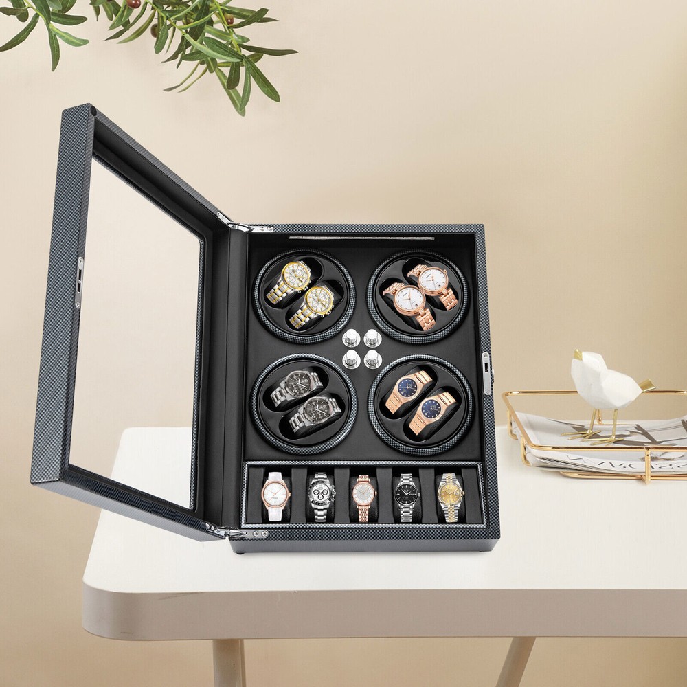 Automatic Rotation Watch Winder Box 10db 8+5 Watches Display Box Storage Case