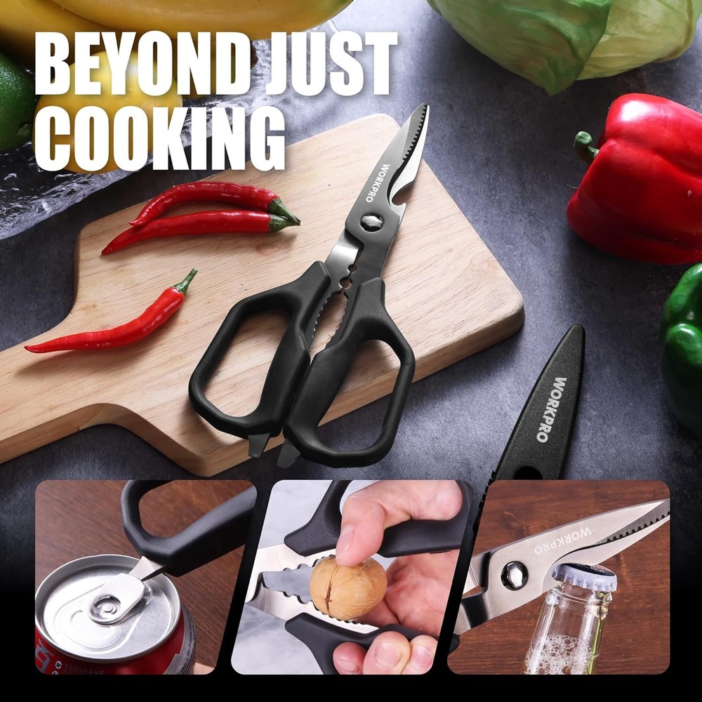 WORKPRO Heavy Duty Kitchen Scissors Multipurpose Shears with Detachable Blades