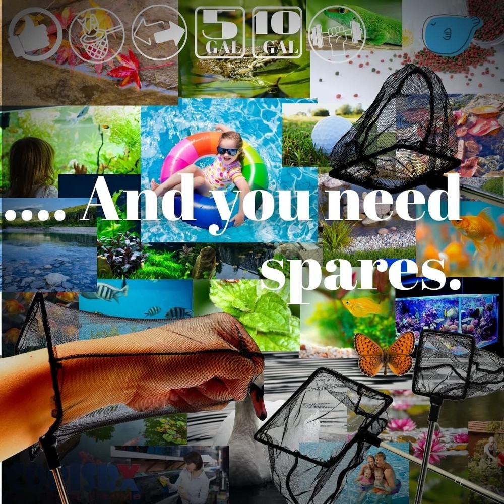 Aquarium Betta Fish Net Protect Delicate Fin Soft Fine Deep Mesh Scooper