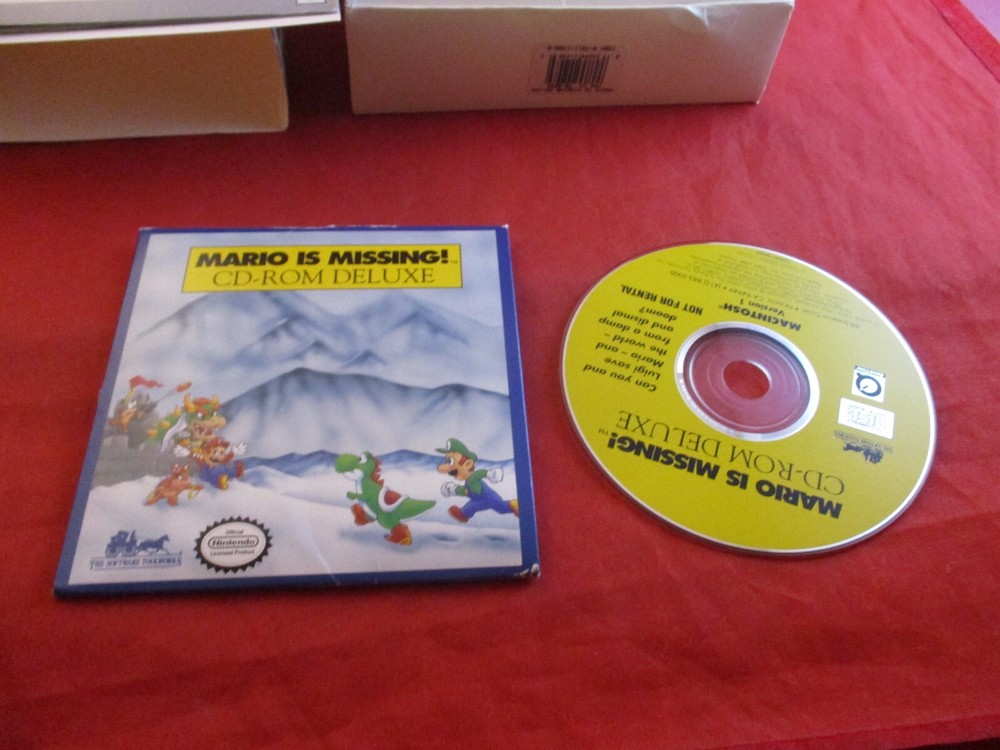 Mario Is Missing CD-ROM for Apple Macintosh Computer COMPLETE w/ Box manual