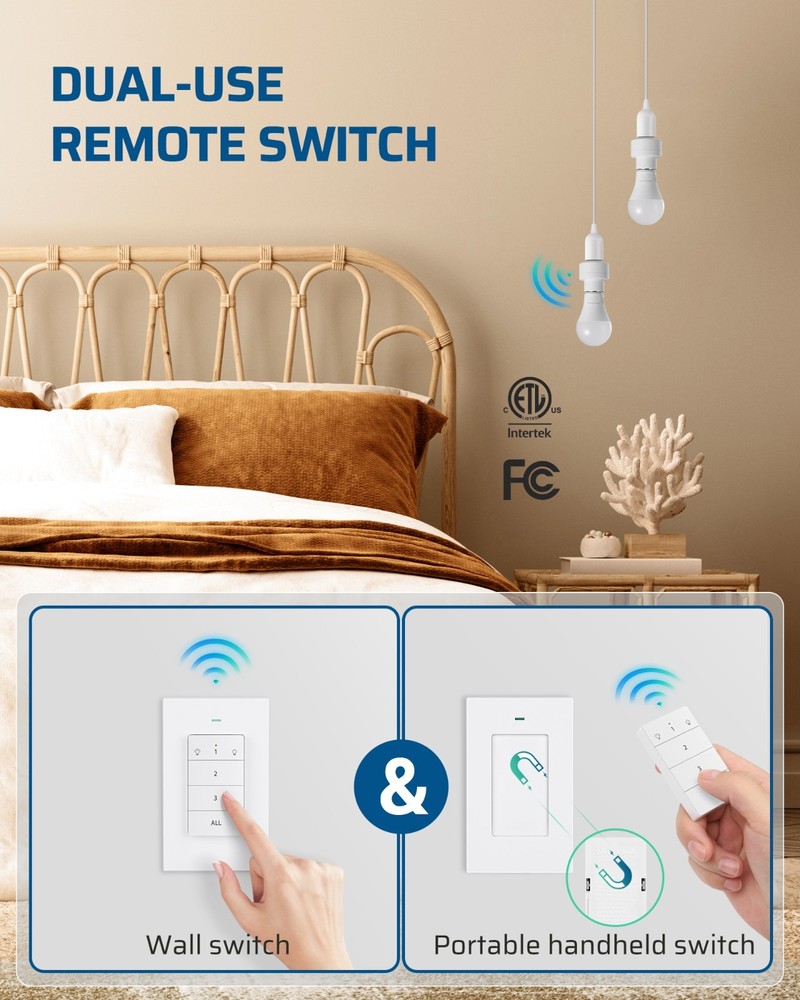 DEWENWILS Remote Control Light Socket, Wireless Light Switch 100FT Range