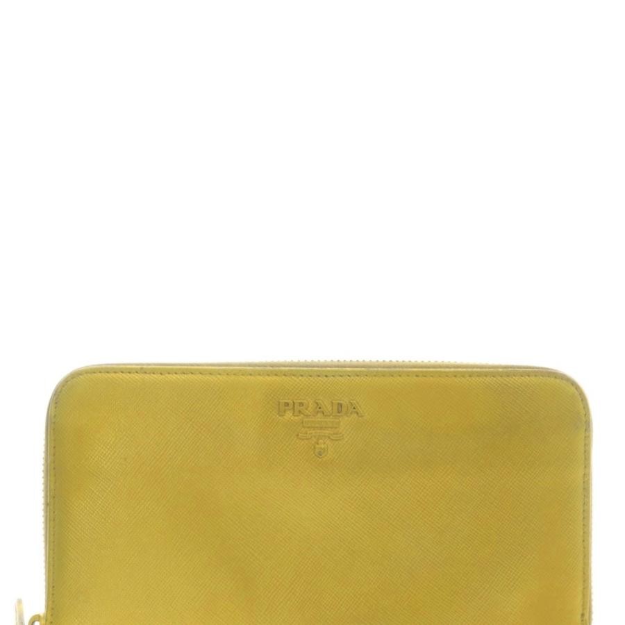 PRADA Logo Long Wallet Yellow Women's