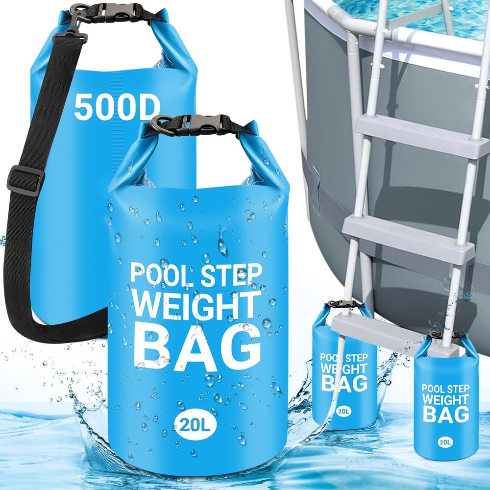 2 Pack Universal Pool Step Weights 40L 500D PVC Pool Ladder Weights for Above...