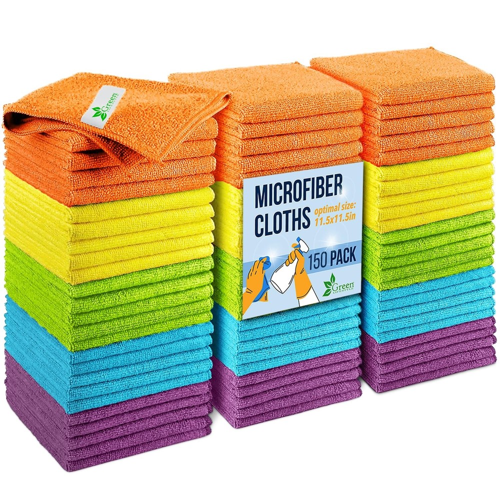 E Microfiber Cleaning Cloth 150 Pack Borderless Microfiber Towels Cleaning Rags