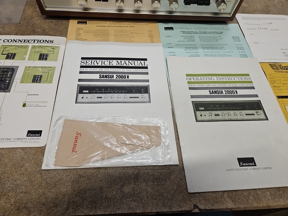 Sansui 2000X Solid State Stereo Receiver Tuner Amplifier Original Box- Paperwork