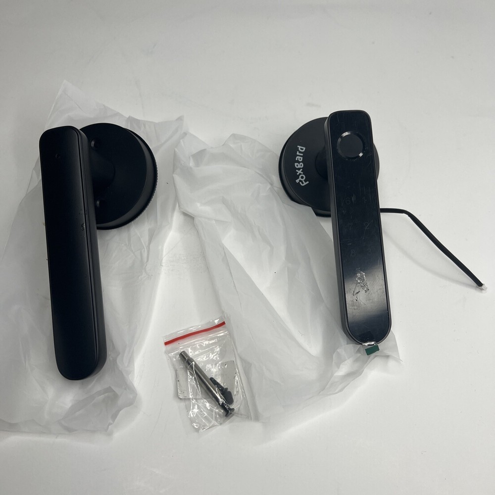HANDLES ONLY Foxgard Matte Black Biometric Code Keyless Entry Fingerprint Handle