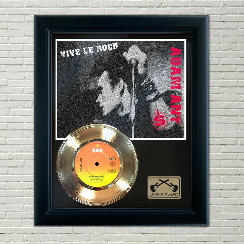 Adam Ant "Puss' N Boots" Framed 45 Gold Record Display