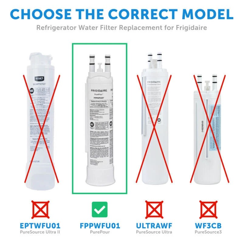 US STOCK 4Pack Frigidaire FPPWFU01 PWF-1 Refrige PurePour Water & Ice Filter New