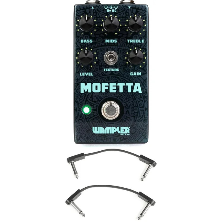 Wampler Mofetta Overdrive/Distortion Pedal with EBS Patch Cables