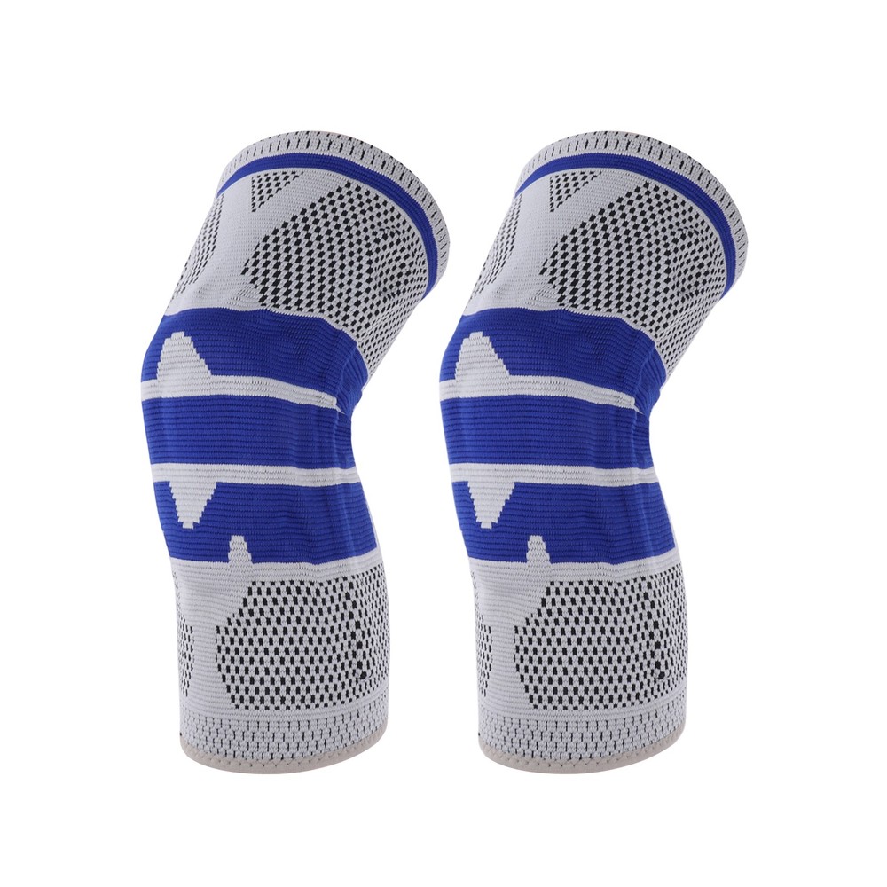 Horizontal Stripes Knee Pads Medium Gray Blue 1 Pc