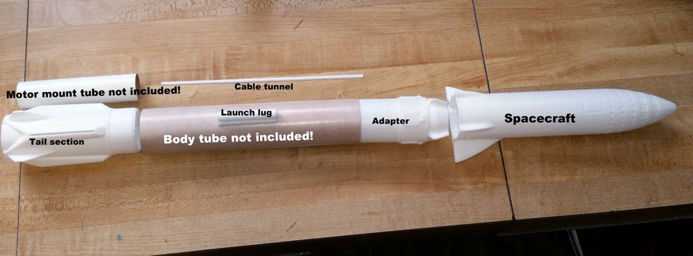 SpaceX Starship (BFR) Flying Model Rocket Barebones Kit