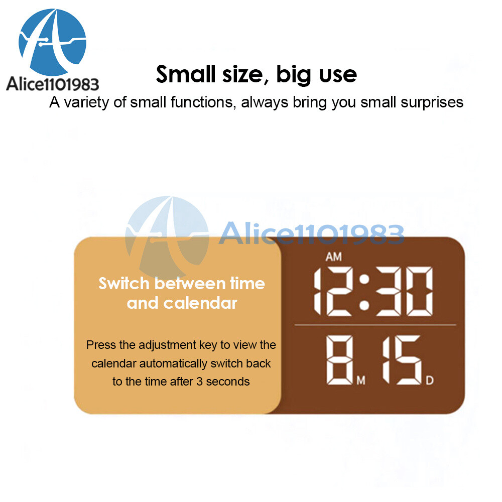 Digital Travel Alarm Clock Foldable Calendar Temperature Timer LCD Clock