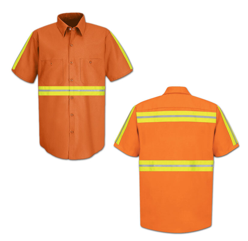Red Kap Enhanced Visibility Hi Vis Reflective Safety Work Shirt