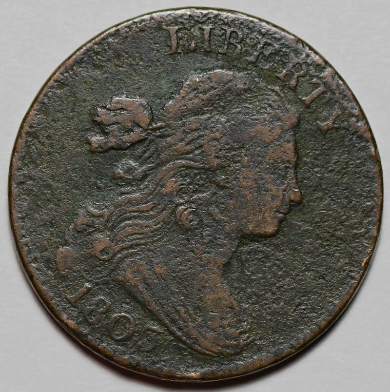 1803 Draped Bust Large Cent - Corrosion - US 1c Copper Coin