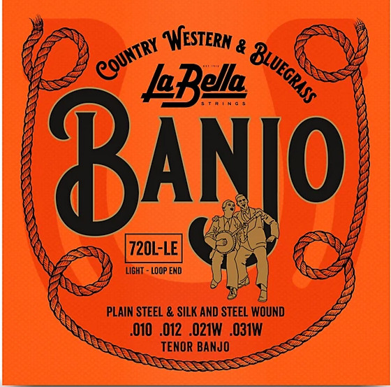 LABELLA TENOR 4-STRING BANJO STRING SET SILK & STEEL WND LOOP END LIGHT 720L-LE