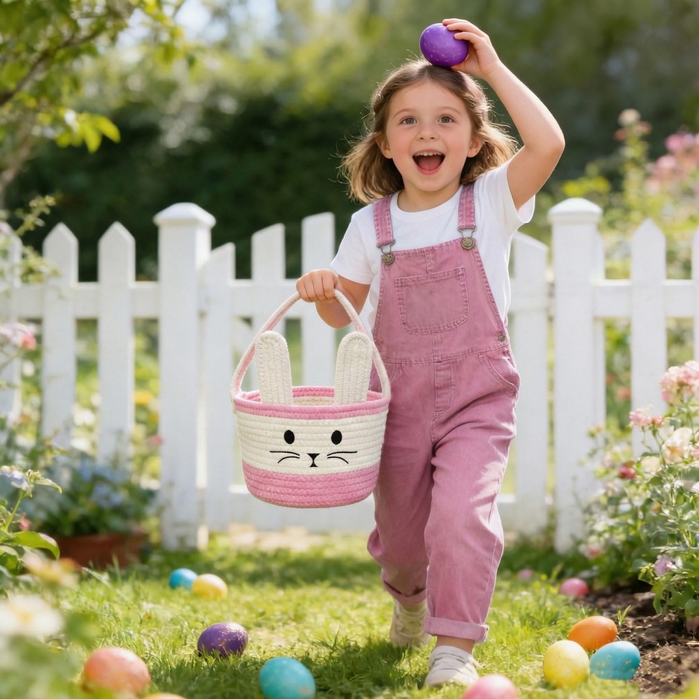 Easter Baskets for Kids, Easter Basket, Easter Bunny Baskets with Handle for ...