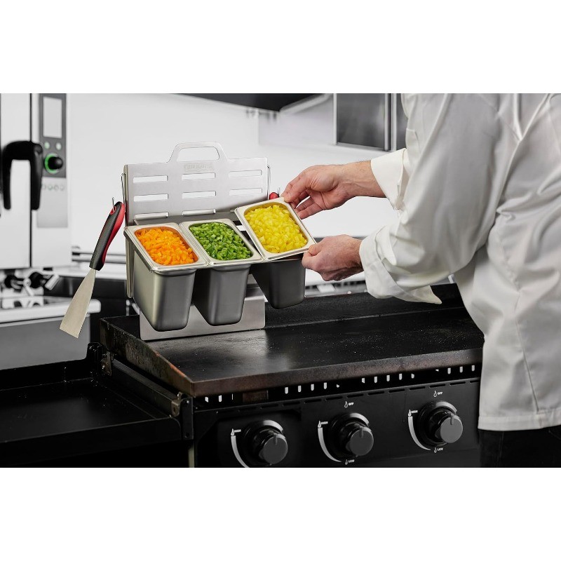 Steam Pan Insert & Adjustable Griddle Shelf Set – Organizer & Condiment Holder