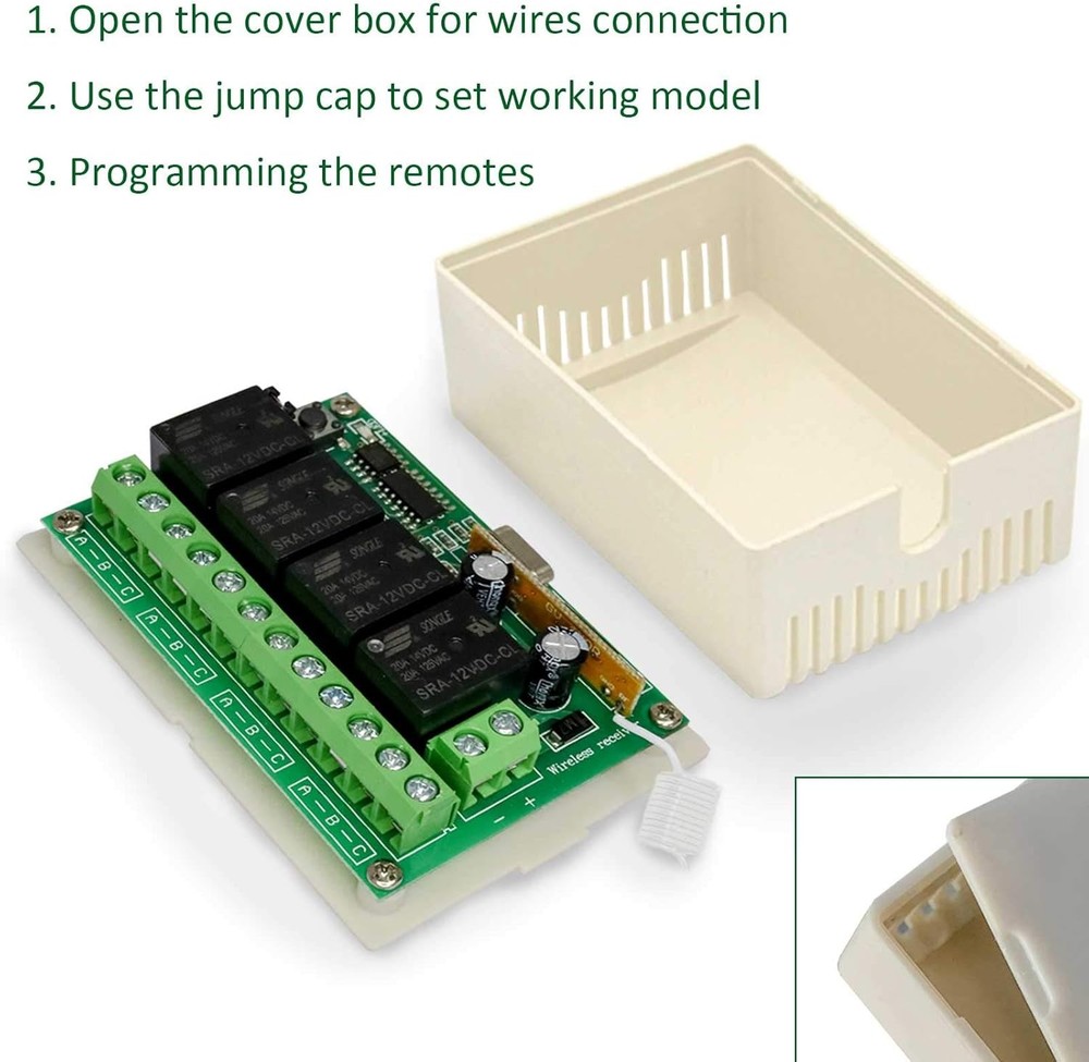 Wireless RF Relay Module 12V 4 Channel Kit