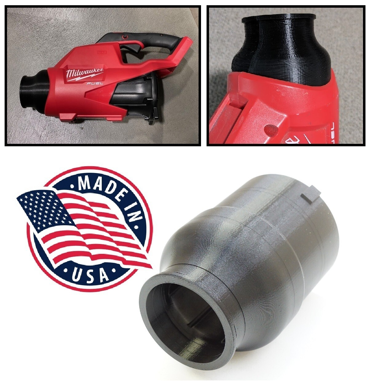 Short Tip Nozzle Duct for Milwaukee M18 Blower Car Wash Drying 2724 2824