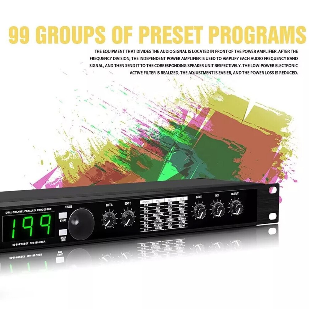 Professional DSP Audio Processor Equalizer Reverb Multi-Effect Digital Unit