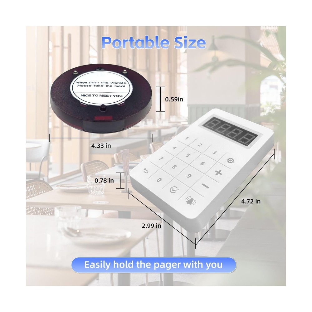 Pagers for Restaurants, 24 Coaster Beeper Restaurant Buzzer System with Beeps...