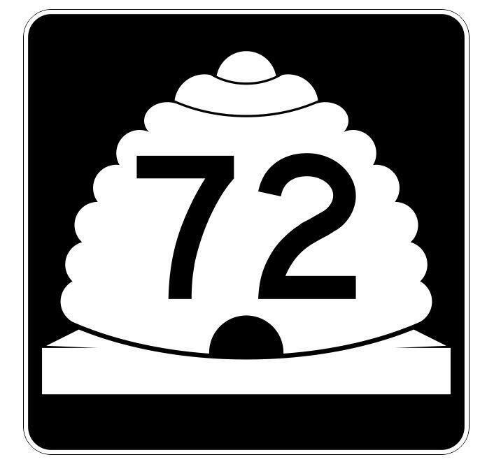 Utah State Highway 72 Sticker Decal