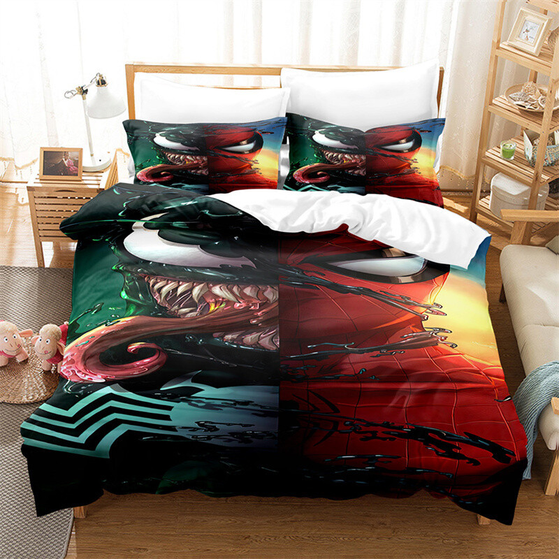 Spiderman Bedding Set 3PCS Cover Pillowcase Comforter Cover Spider-man US Size