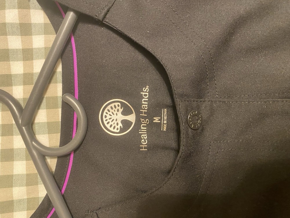 Healing Hands scrub Jacket Medium Black NWOT