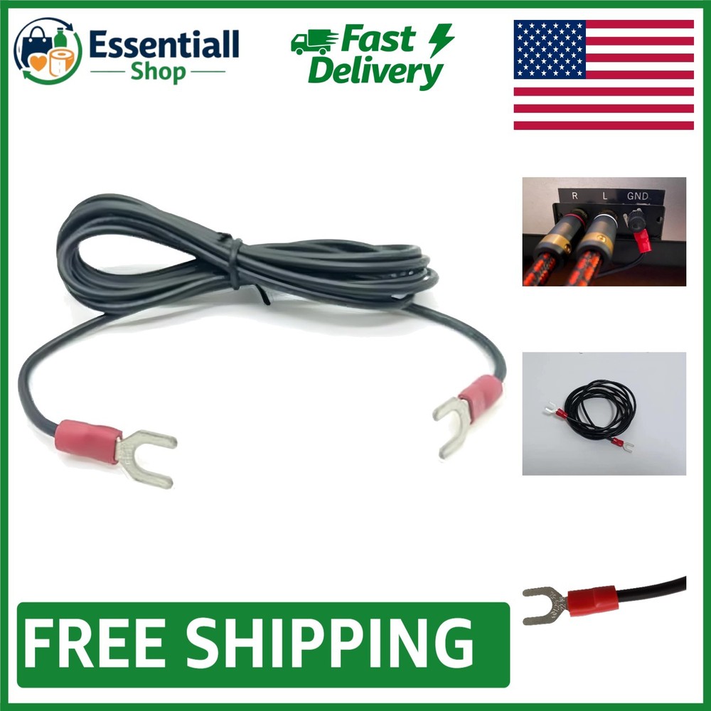 High-Quality 5-ft Ground Wire for Turntables - Eliminates Static & Interference