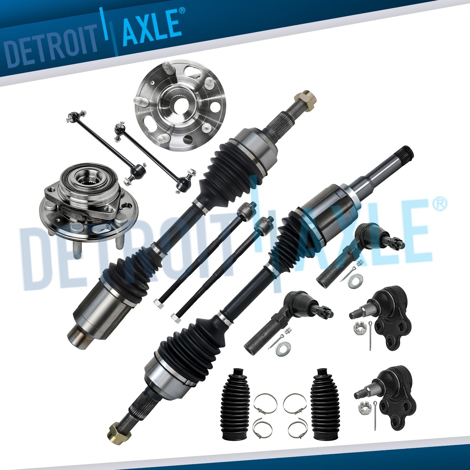 2.4L Front CV Axles Wheel Bearing Hubs Suspension Kit for Chevy Equinox Terrain