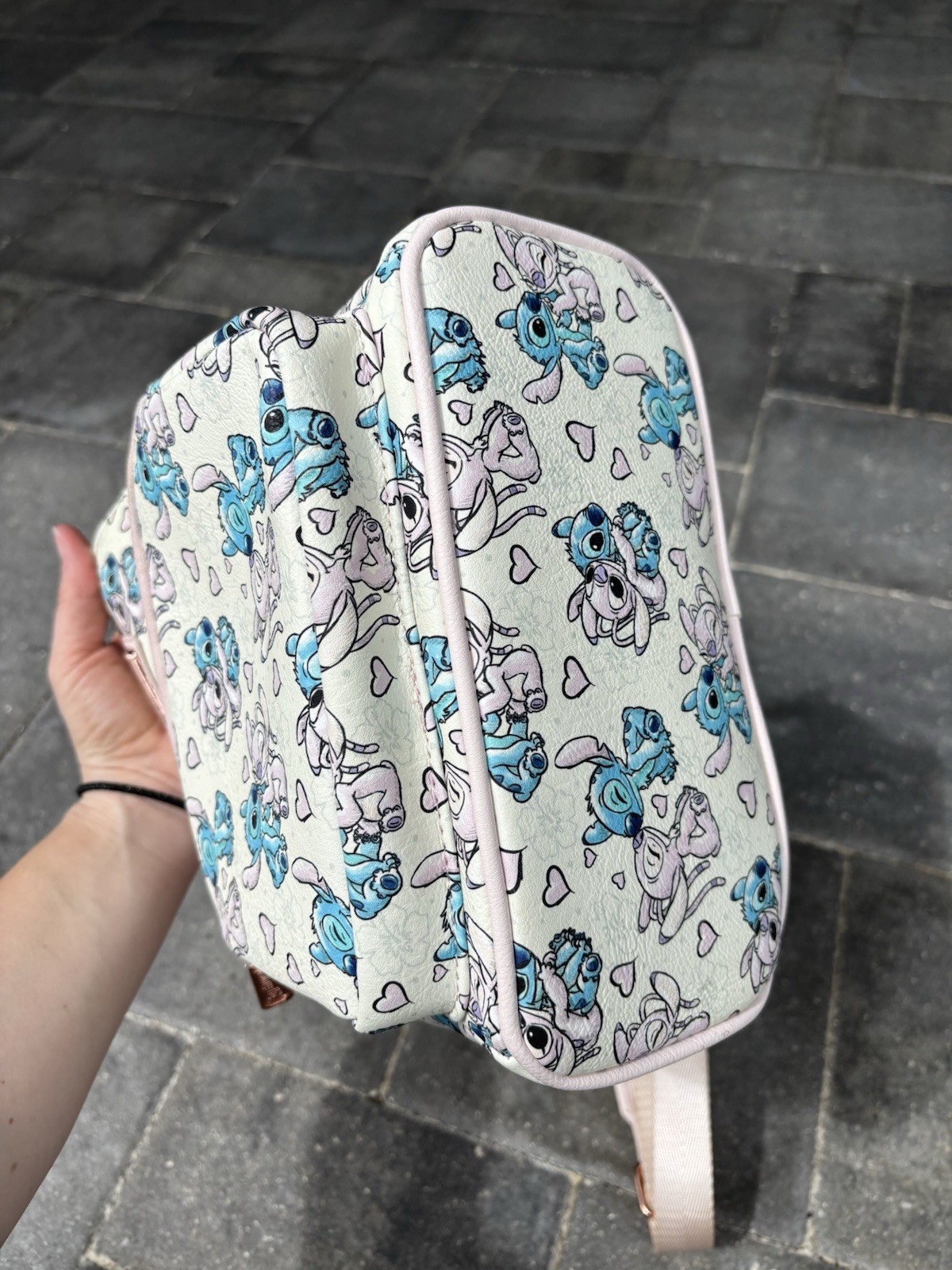 Disney Parks Stitch And Angel Valentines All Over Mini Backpack 2024