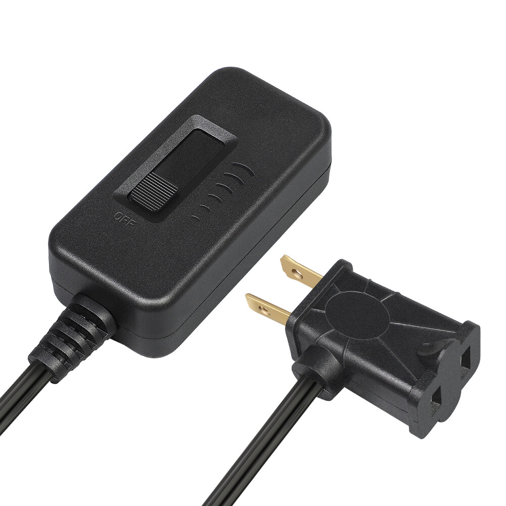 DEWENWILS Plug in Light Dimmer Switch For Dimmable LED Lights 6.6 ft Cord Black