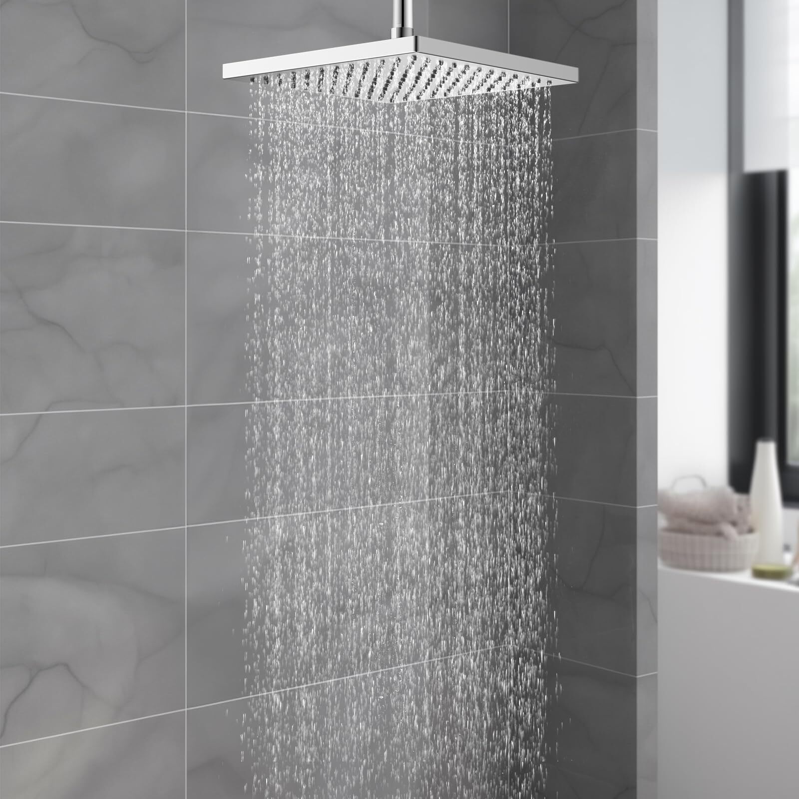 Thickness Metal Rain Shower Head,12 Inch High Pressure Square Large Shower Heads