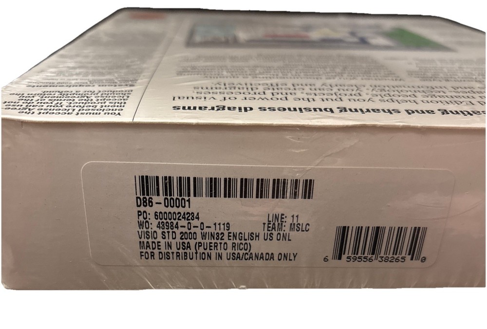 Microsoft Visio 2000 Standard Edition For Windows Factory Sealed