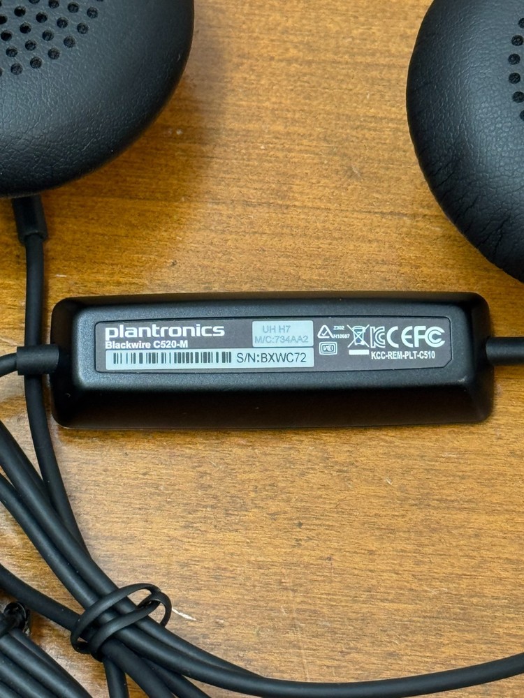 Plantronics Blackwire C520-M Stereo Computer Headset USB Connection Black
