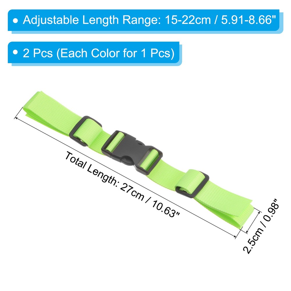 2 Pcs Backpack Chest Strap Set Strap with Quick-Release Buckle Multicolor