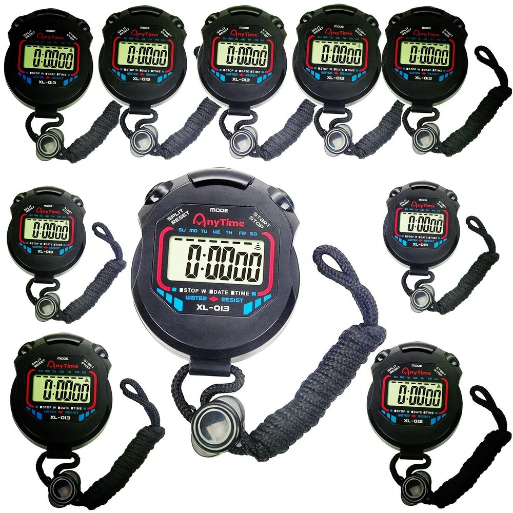 Waterproof Stopwatch Digital Handheld Multi-Function Professional Black