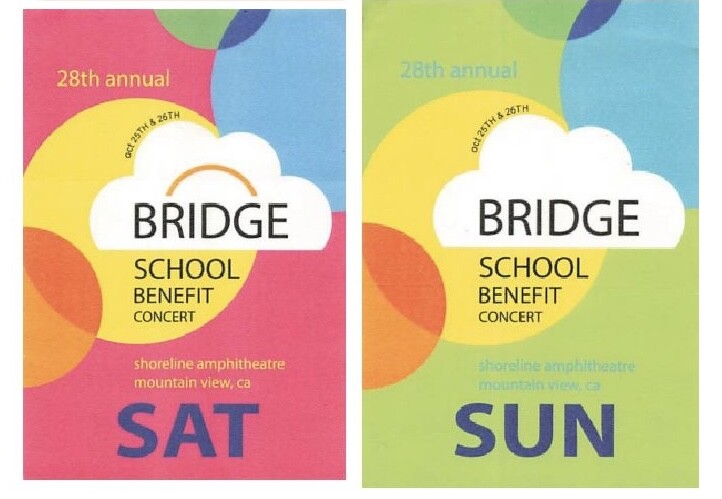 28th Annual Bridge School Benefit Backstage Pass Mountain View 2014 Bundle 3 ...