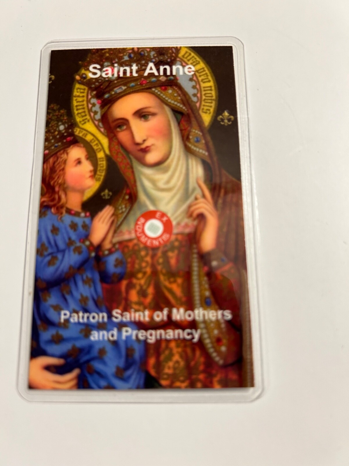 St. Anne 3rd Class Relic Card Patron of Mothers  Grandmothers