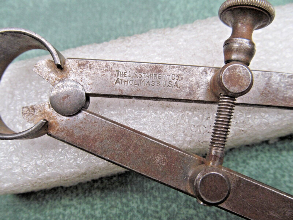 Starrett 73A-6 6" Yankee Spring Type Inside Calipers w/ Solid Nut, USA