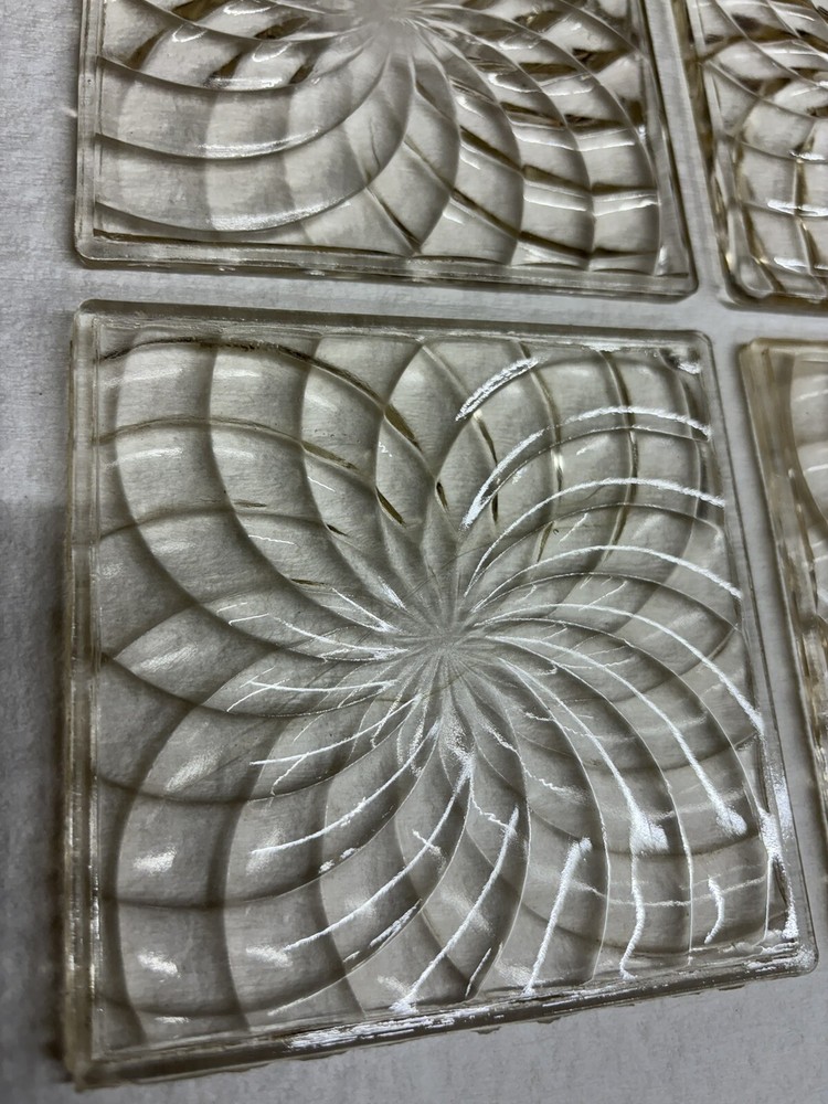 Frank Lloyd Wright-Style Antique Prism Tiles 4x4LightDiffusing Spiralite Flower