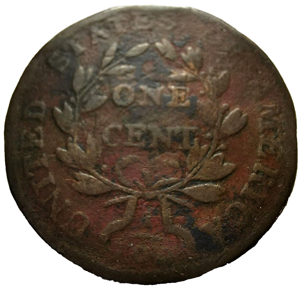 1802 US Draped Bust Large Cent Coin S-227