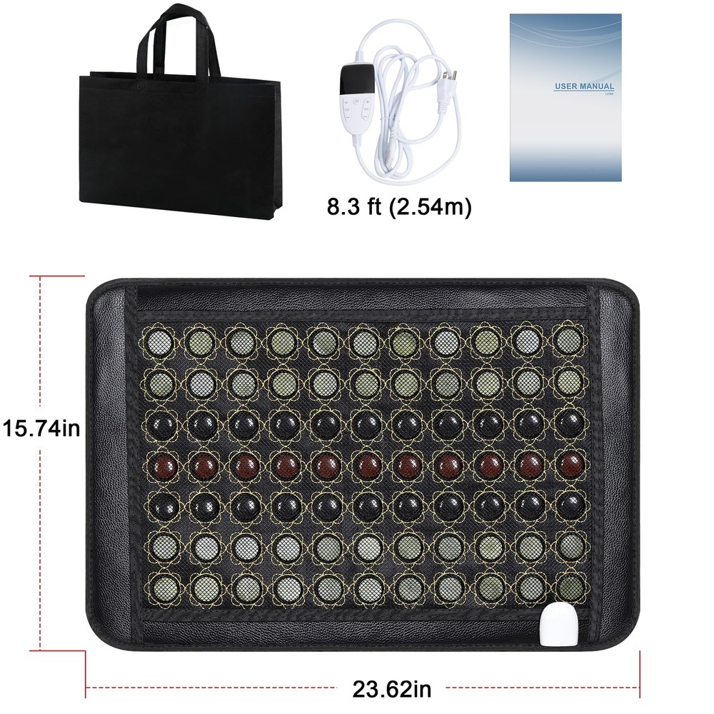 Natural Jade Infrared Heating Pad w/Smart Controller Memory Function 23.5"x16"