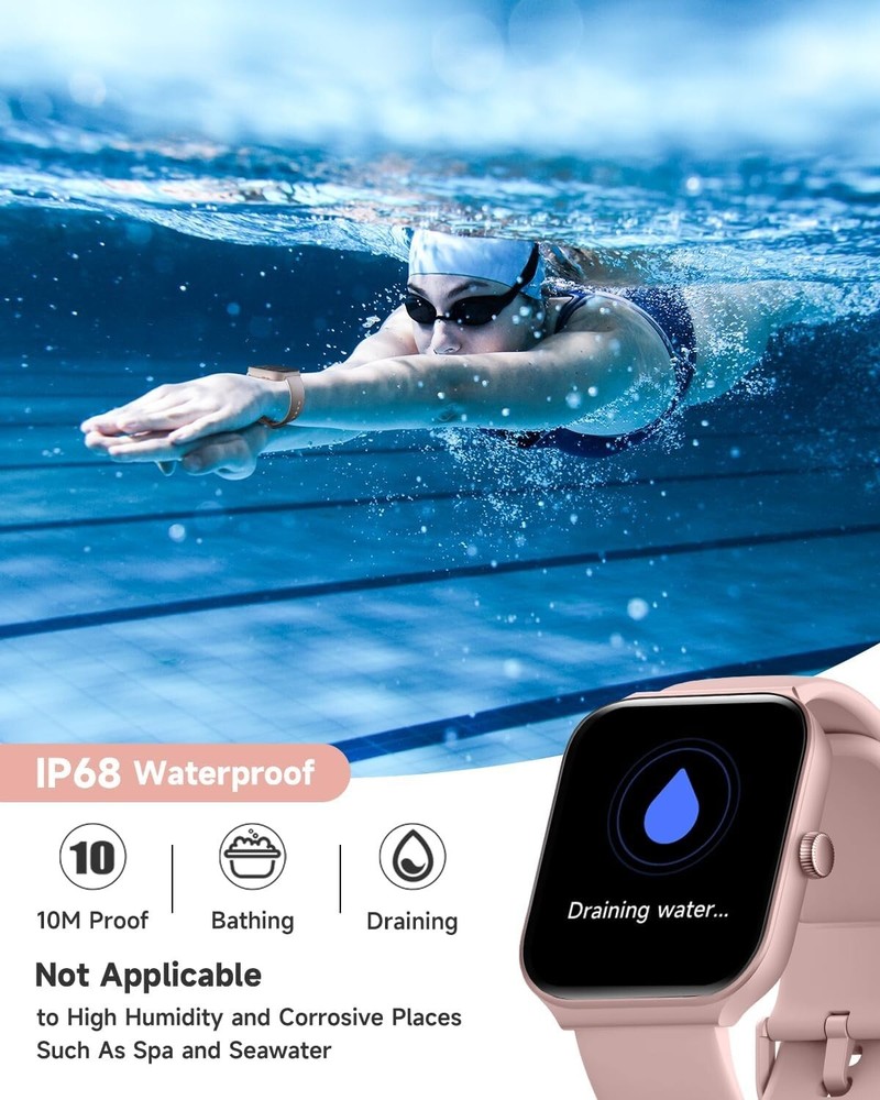 Reloj Inteligente Bluetooth De Mujer Para iPhone Apple y Samsung Android Rosa