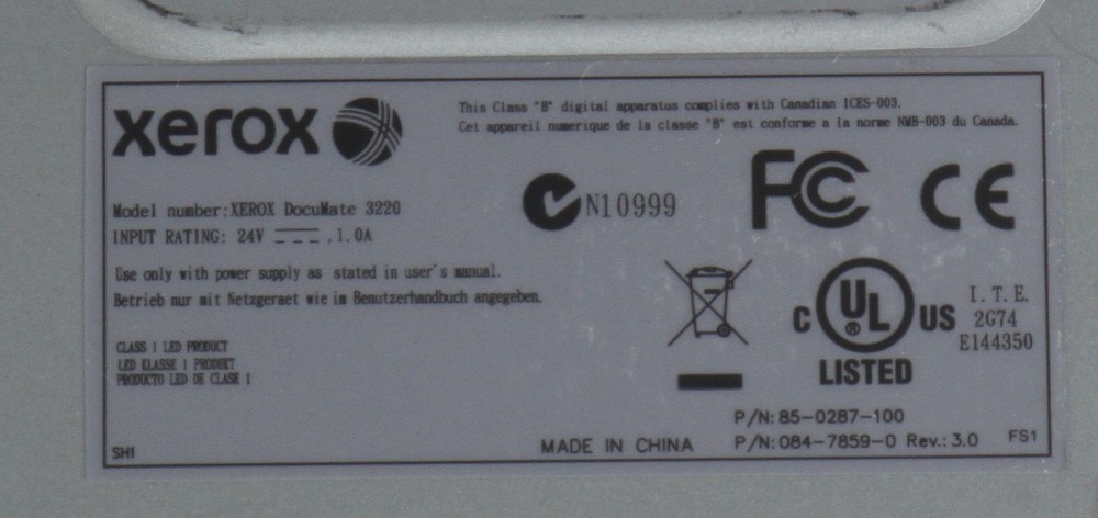 Xerox DocuMate 3220 DUPLEX Flatbed ADF Document Scanner; 6179721