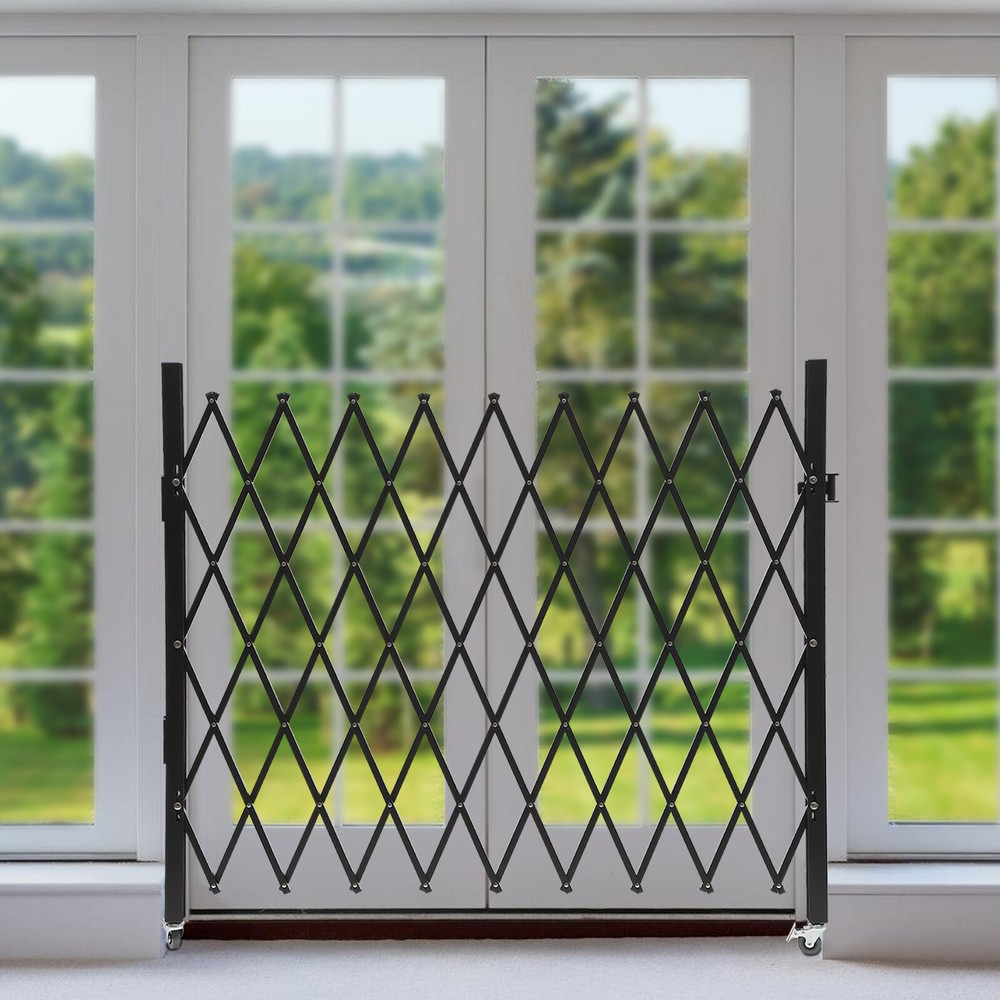 Single Folding Security Gate Flexible Expanding Security Door Barricade Gate