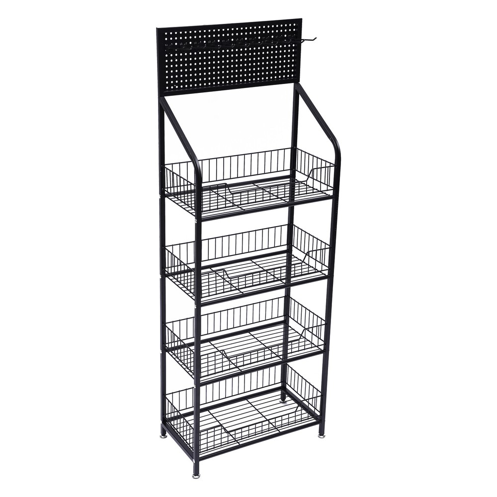 Retail Display Rack, Stand Storage Shelf, Fruit Vegetable Snack Storage Shelf