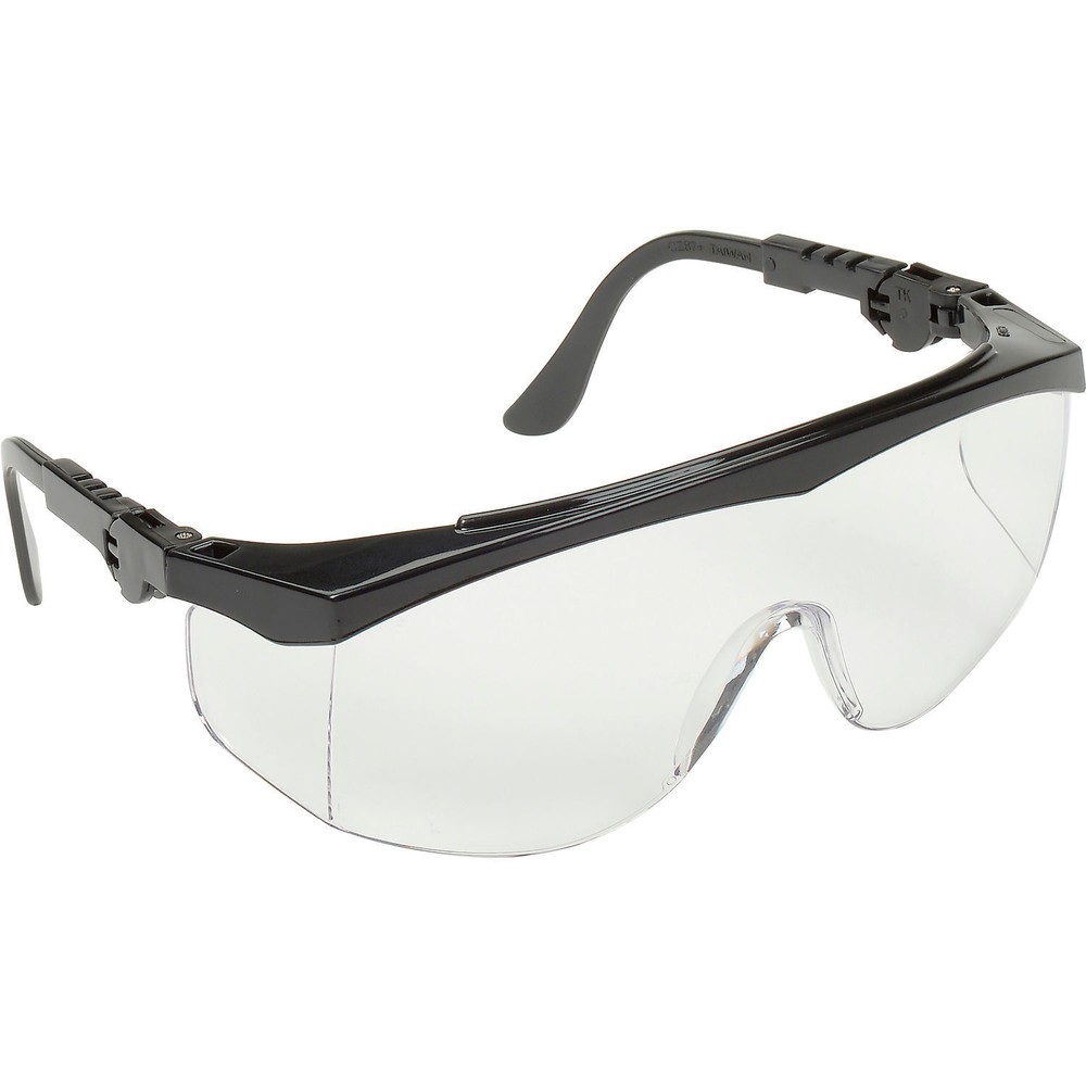 Tomahawk Wraparound Glasses Clear Lens Black Frame