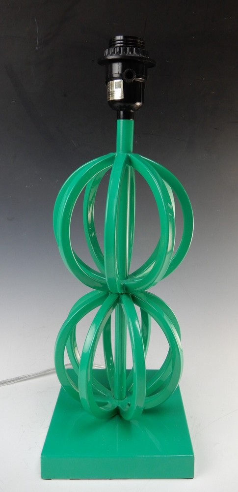 Moder Heavy Two Ring Metal Green Table Lamp
